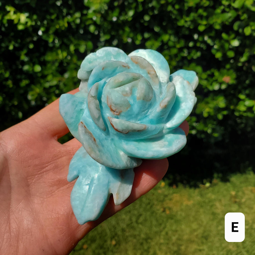 Hemimorphite Rose - The Stone of Empathy, Helps You Communicate With Others, Soothes Anxiety - Blue Flower Crystal Ocean Stone