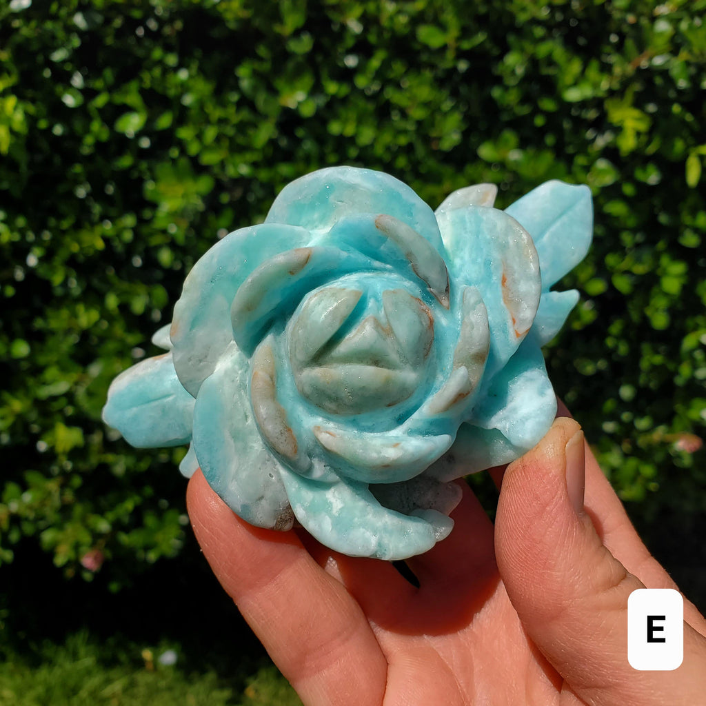 Hemimorphite Rose - The Stone of Empathy, Helps You Communicate With Others, Soothes Anxiety - Blue Flower Crystal Ocean Stone
