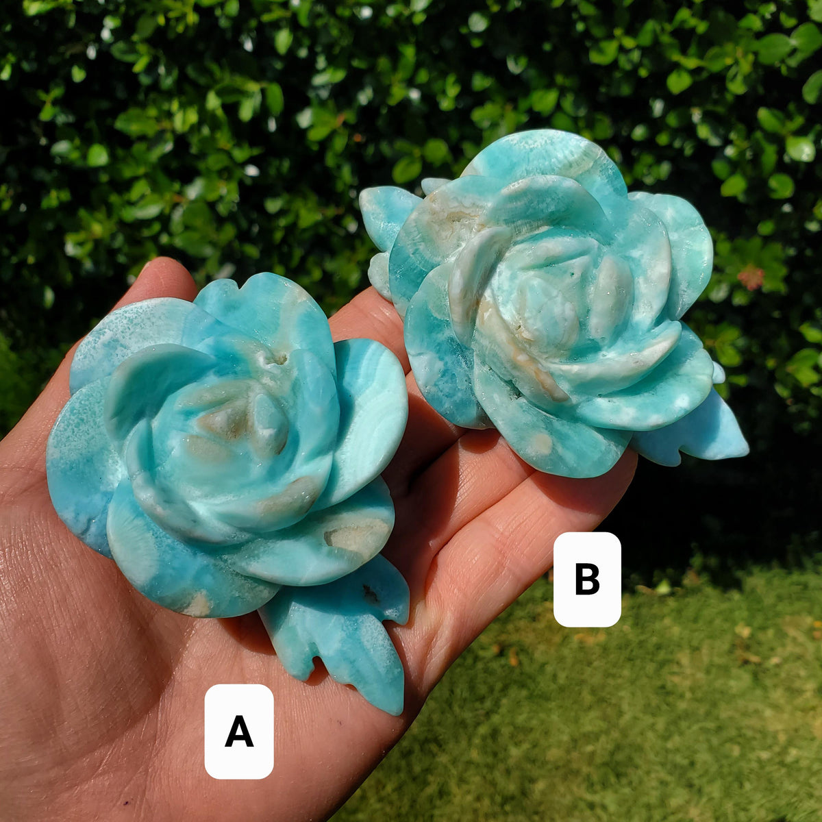 Hemimorphite Rose - The Stone of Empathy, Helps You Communicate With Others, Soothes Anxiety - Blue Flower Crystal Ocean Stone