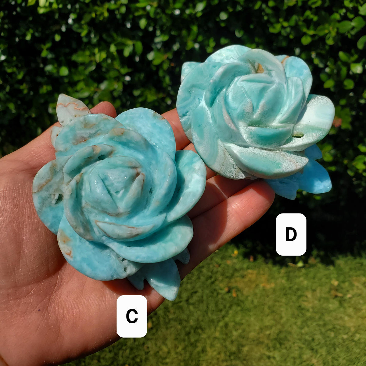 Hemimorphite Rose - The Stone of Empathy, Helps You Communicate With Others, Soothes Anxiety - Blue Flower Crystal Ocean Stone