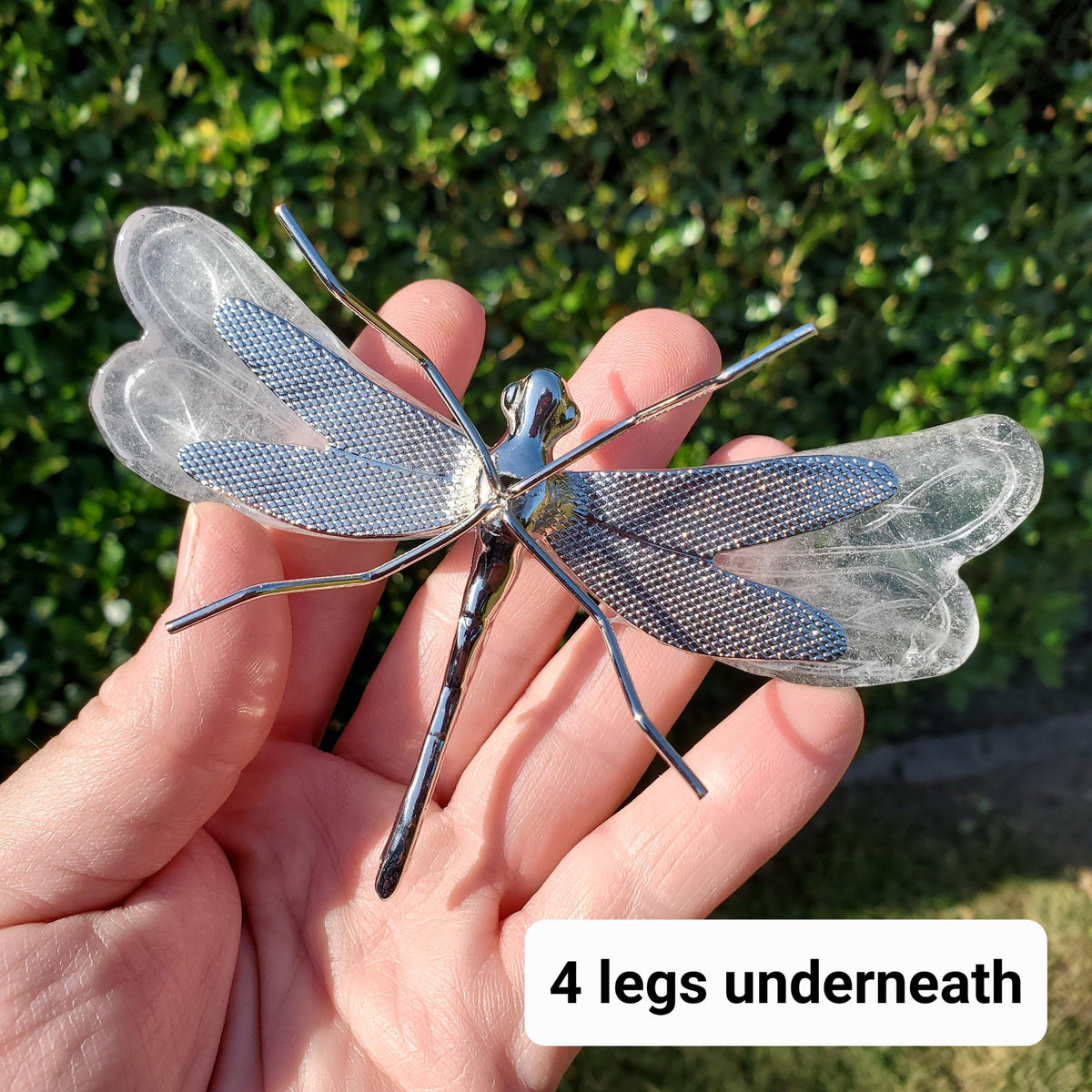 Quartz Dragonfly - Counteracts the Negative, Energizes Positive Energy - Clear Dragonfly Crystal Insect Healing Stone