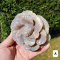 Chunky & Flashy Moonstone Flower - Uplifting, Feminine Energy, Empowering - Crystal Healing Rose Carving Statement Gemstone