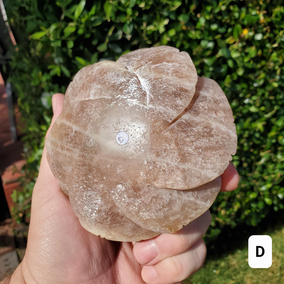 Chunky & Flashy Moonstone Flower - Uplifting, Feminine Energy, Empowering - Crystal Healing Rose Carving Statement Gemstone