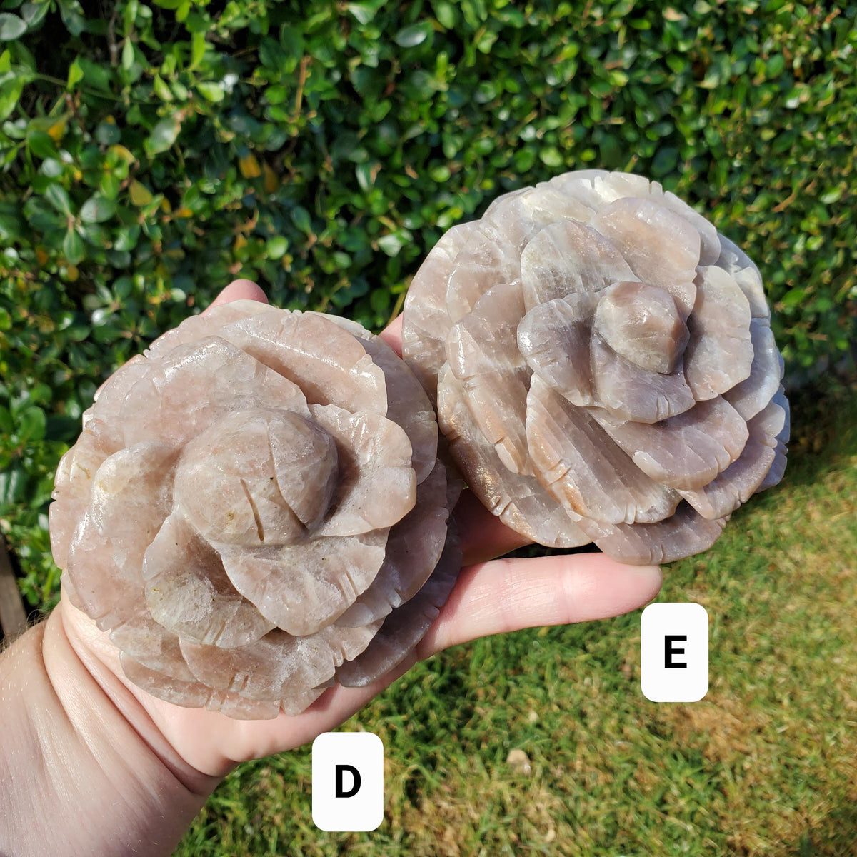 Chunky & Flashy Moonstone Flower - Uplifting, Feminine Energy, Empowering - Crystal Healing Rose Carving Statement Gemstone