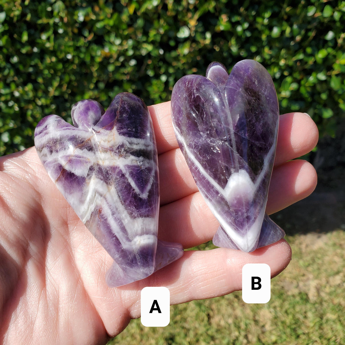 Dream Amethyst Angel 2.60" - Calming, Energetic Protection, Positivity - Purple Amethyst Standing Angel Carving Healing Crystal Gemstone