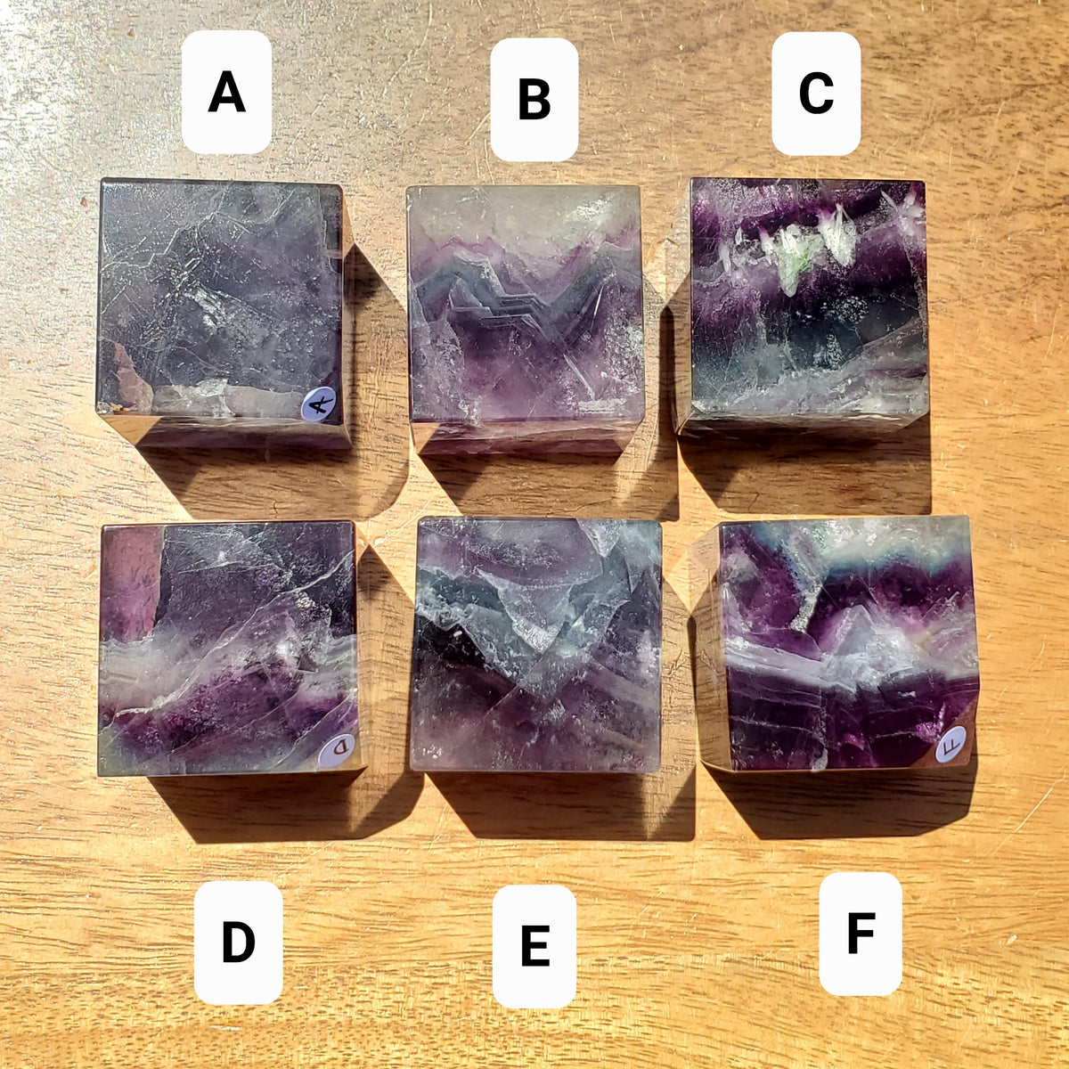 Rainbow Fluorite Cube - Mental Clarity, Stability, Concentration, Protection - 1.50" Standing Fluorite Geometric Crystal Gemstone