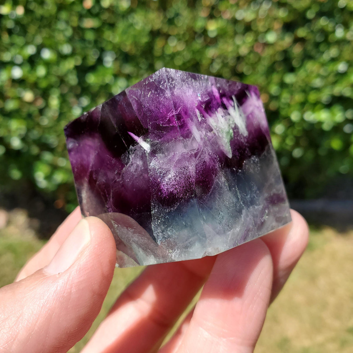 Rainbow Fluorite Cube - Mental Clarity, Stability, Concentration, Protection - 1.50" Standing Fluorite Geometric Crystal Gemstone