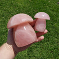 Chunky Rose Quartz Mushroom - Unconditional Love, Forgiveness, Compassion - Pink Crystal Mushroom Stone Healing Crystals Gemstones