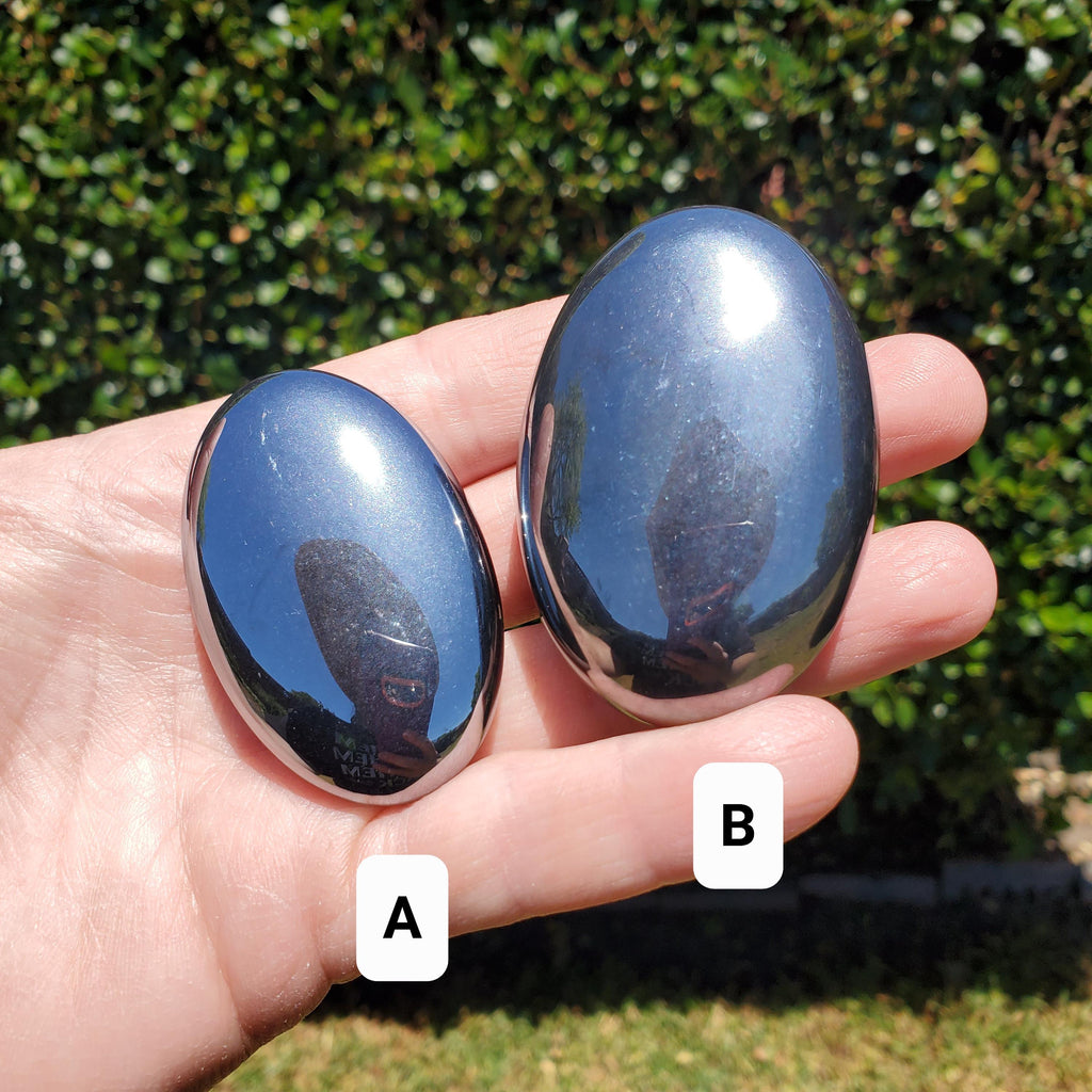 Terahertz Palmstone - Creativity, Helps Clear Your Mind, Energizes Inner Body, Promotes Bloodflow - Silver Crystal Palm Healing Gemstones