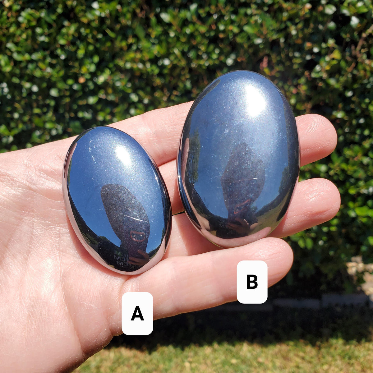 Terahertz Palmstone - Creativity, Helps Clear Your Mind, Energizes Inner Body, Promotes Bloodflow - Silver Crystal Palm Healing Gemstones