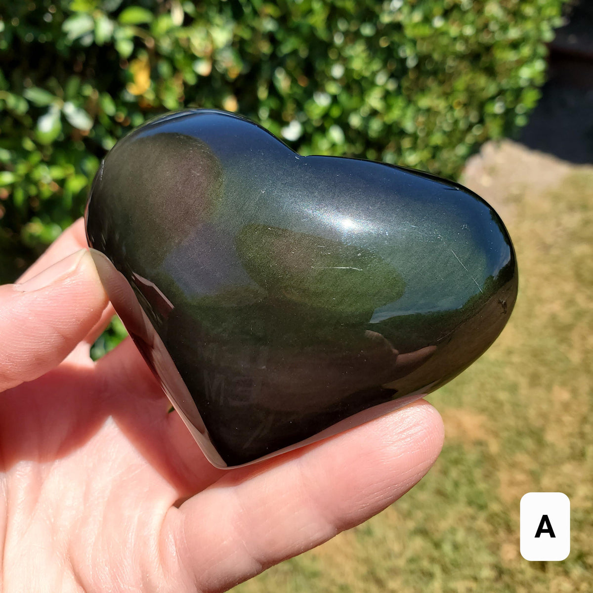 Rainbow Obsidian Heart - Emotional Healing, Release The Negative & Replace with Positive - Obsidian Black Heart Healing Crystals Gemstones
