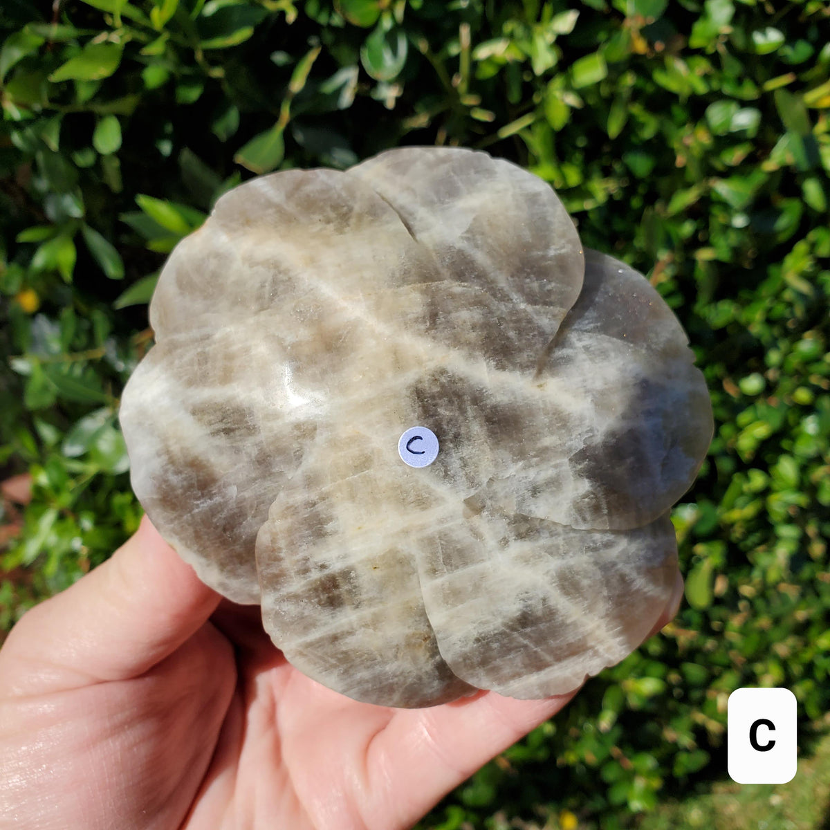 Chunky & Flashy Moonstone Flower - Uplifting, Feminine Energy, Empowering - Crystal Healing Rose Carving Statement Gemstone