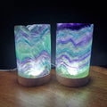 Rainbow Fluorite Lamp 3.15" wide - Mental Clarity, Stability, Energetic Protection - Fluorite Accent Light Mood Lighting Crystal Stone