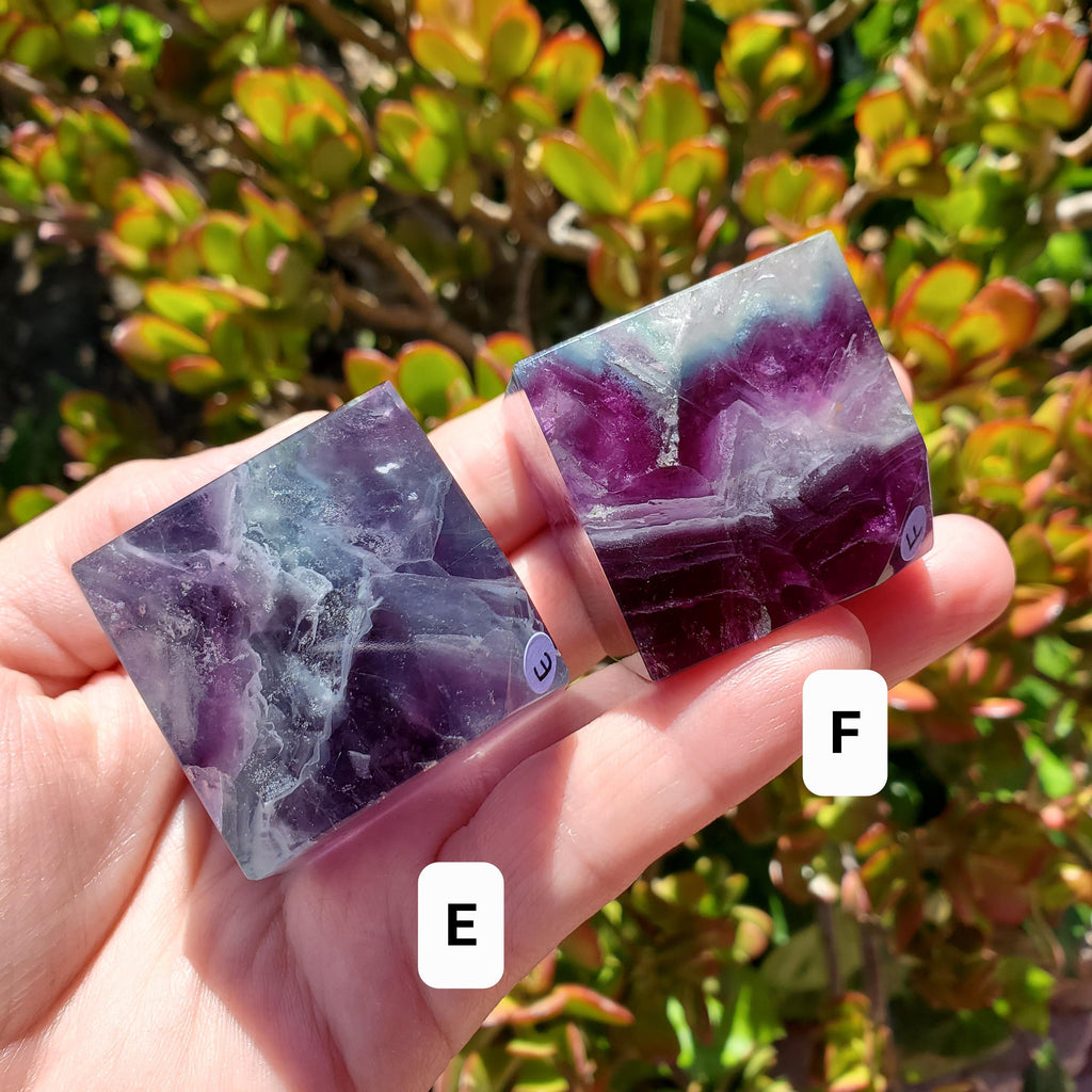Rainbow Fluorite Cube - Mental Clarity, Stability, Concentration, Protection - 1.50" Standing Fluorite Geometric Crystal Gemstone