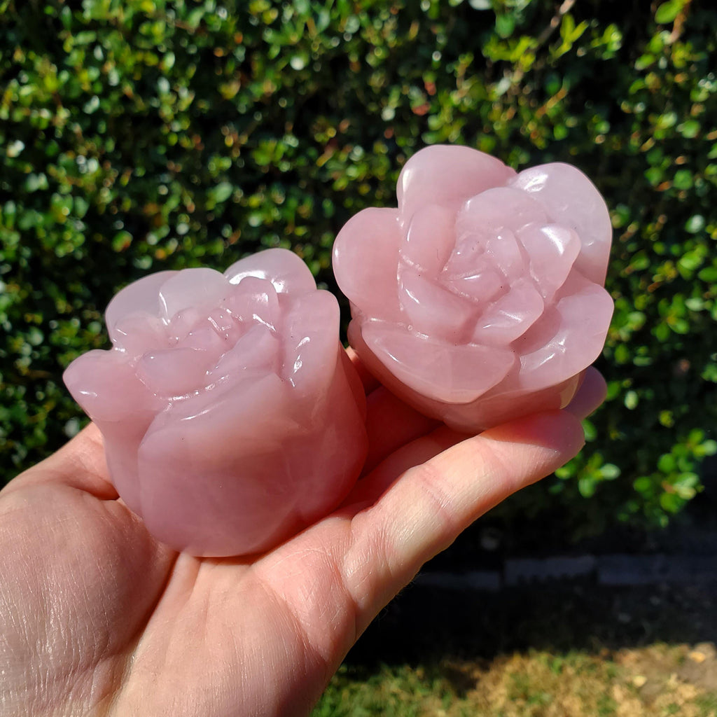 Chunky Standing Rose Quartz Flower Bud - Unconditional Love, Compassion, Self Love - Pink Crystal Rose Stone Healing Crystals Gemstone