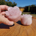 Chunky Standing Rose Quartz Flower Bud - Unconditional Love, Compassion, Self Love - Pink Crystal Rose Stone Healing Crystals Gemstone