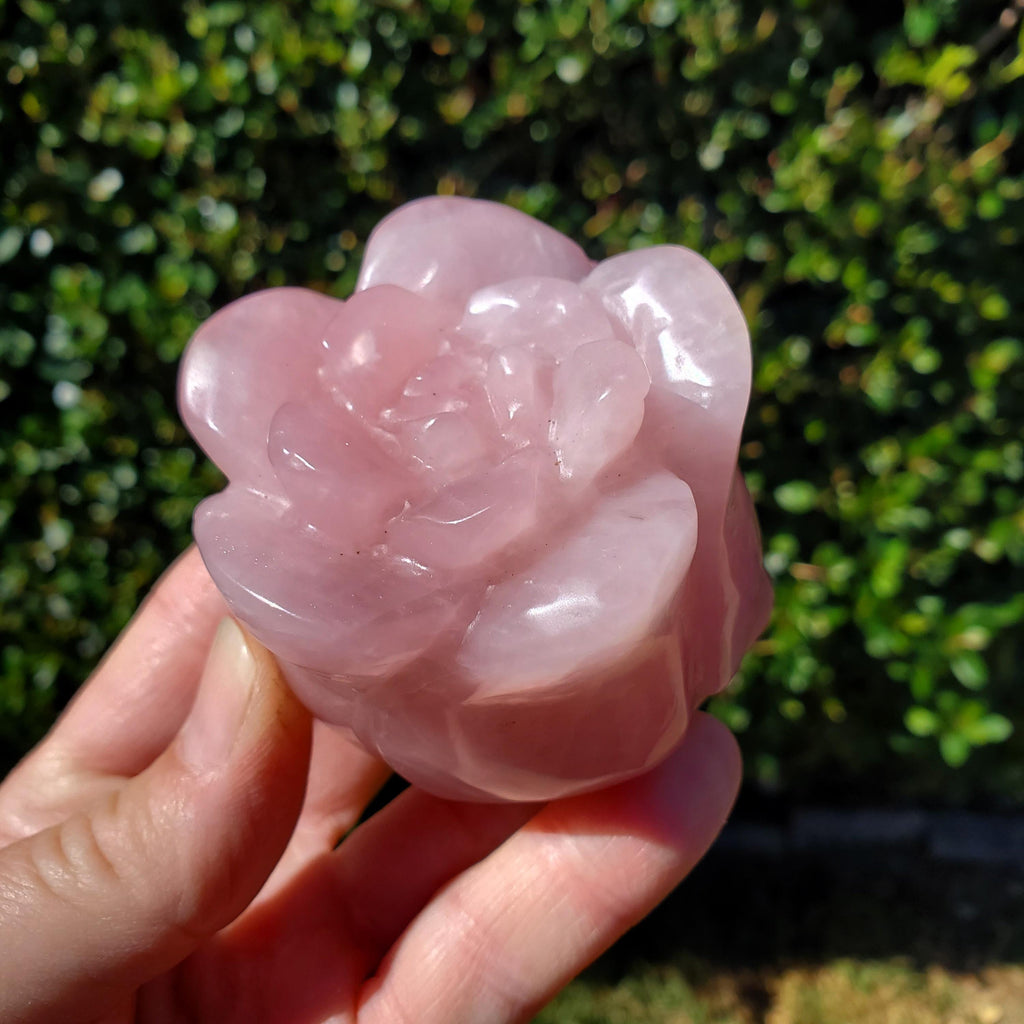 Chunky Standing Rose Quartz Flower Bud - Unconditional Love, Compassion, Self Love - Pink Crystal Rose Stone Healing Crystals Gemstone