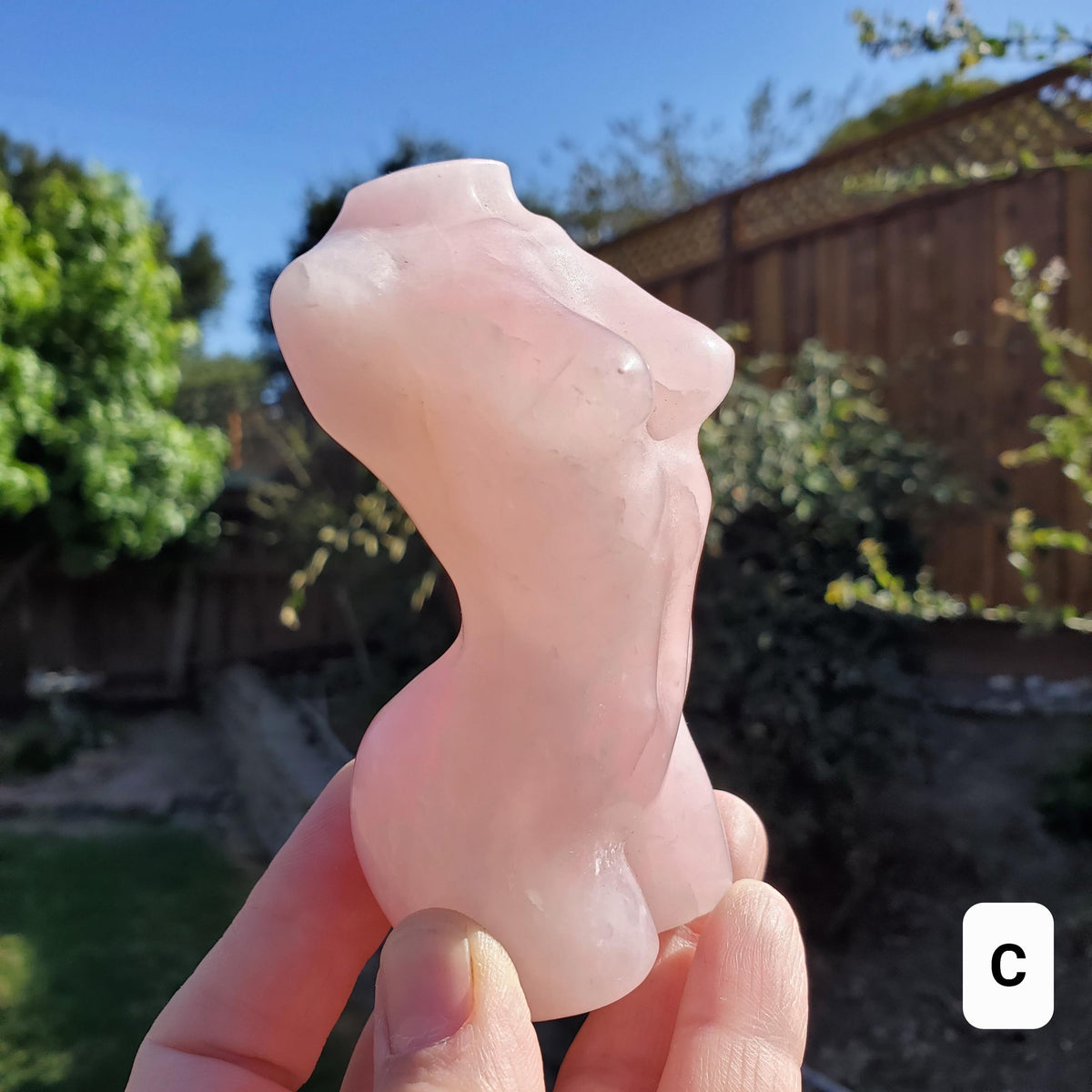 Rose Quartz Female Body - Unconditional Love, Compassion, Kindness - Pink Crystal Lady Body Healing Crystals Gemstone Statement