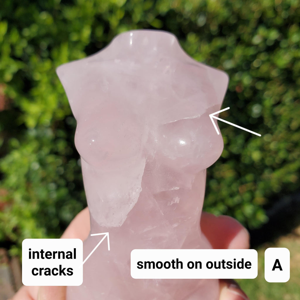 Rose Quartz Female Body - Unconditional Love, Compassion, Kindness - Pink Crystal Lady Body Healing Crystals Gemstone Statement
