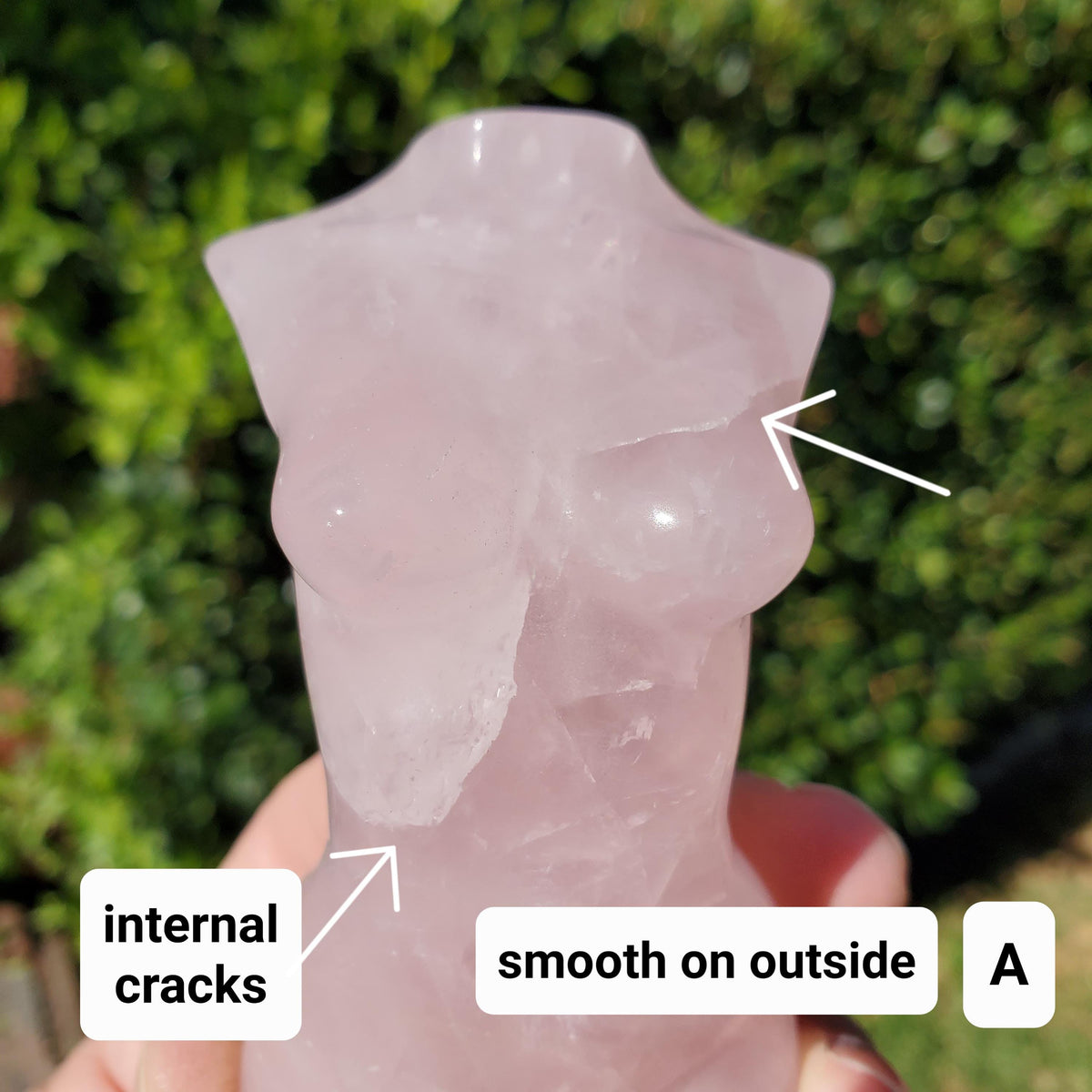 Rose Quartz Female Body - Unconditional Love, Compassion, Kindness - Pink Crystal Lady Body Healing Crystals Gemstone Statement