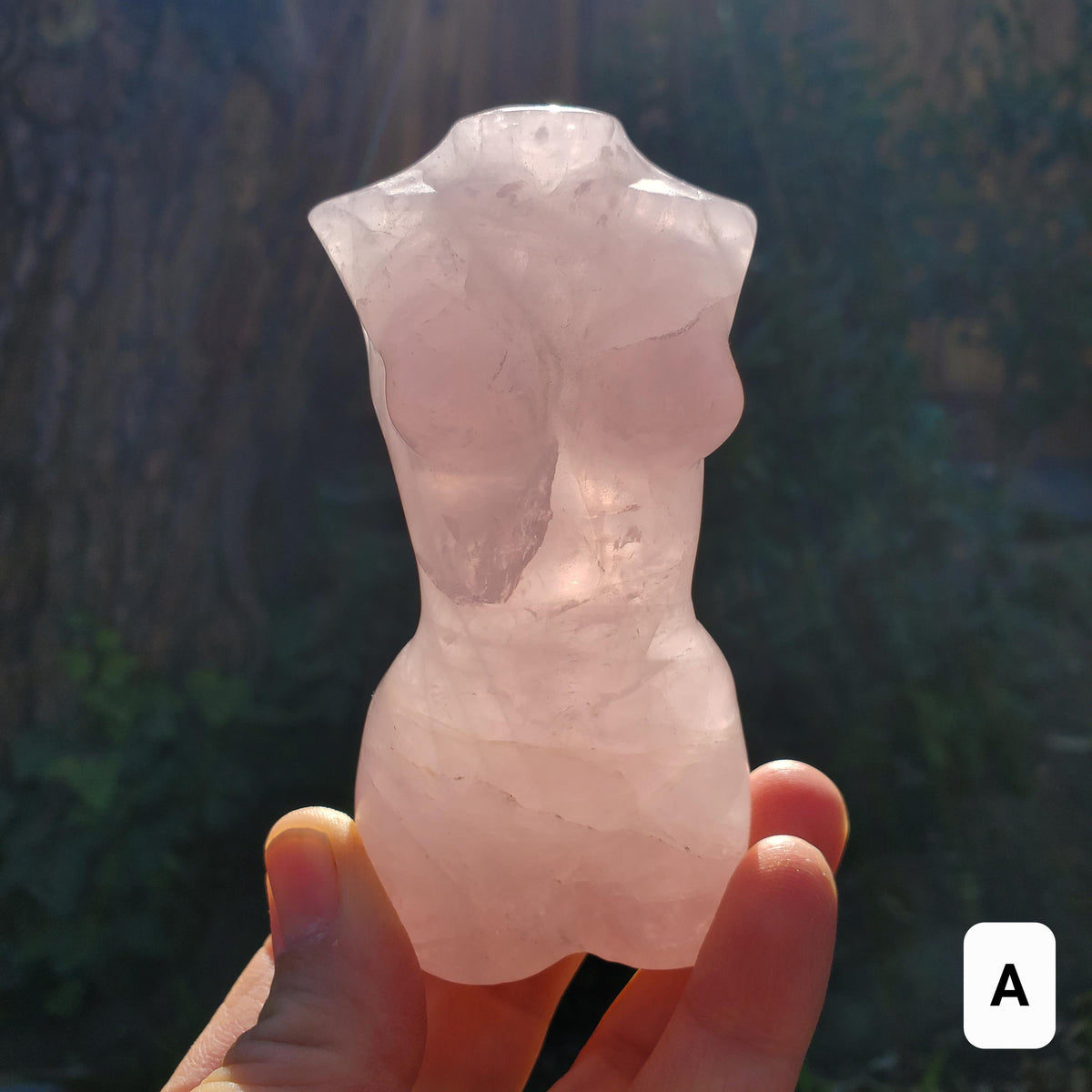 Rose Quartz Female Body - Unconditional Love, Compassion, Kindness - Pink Crystal Lady Body Healing Crystals Gemstone Statement