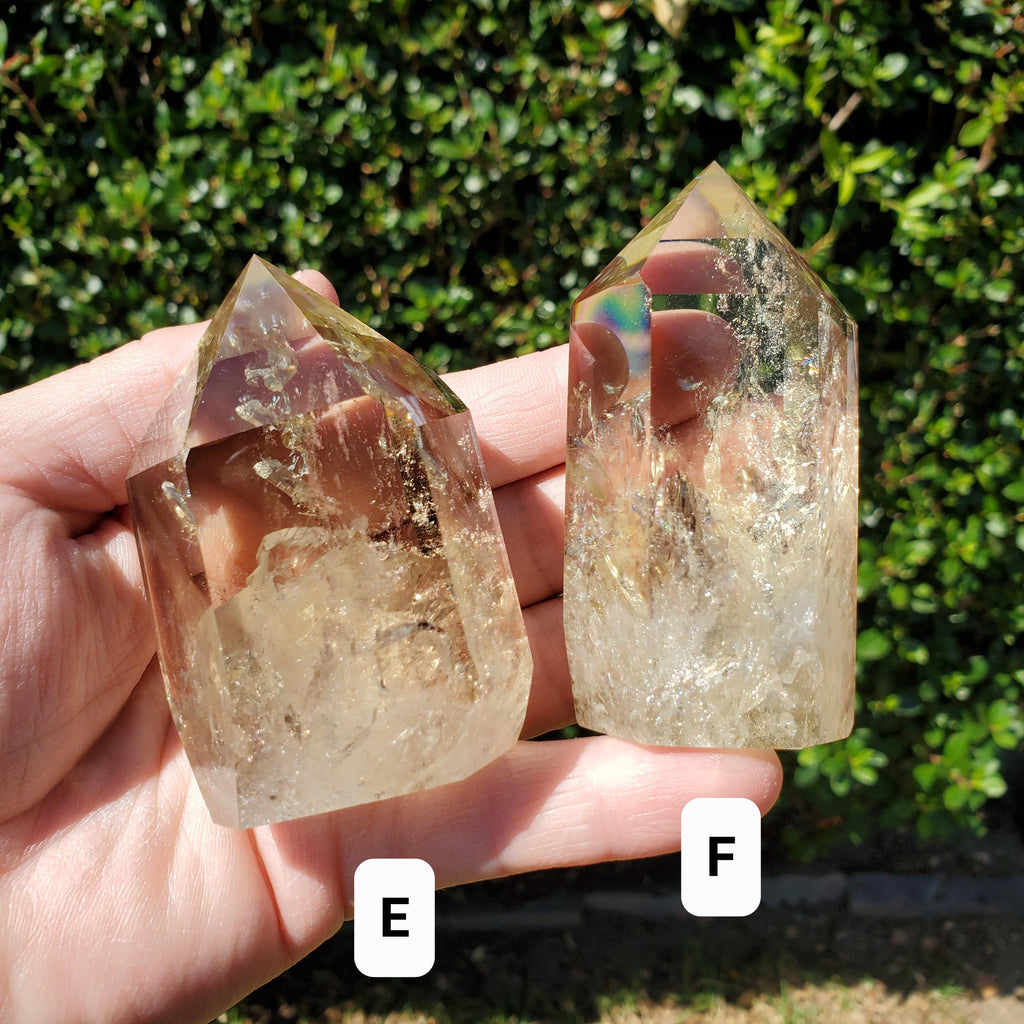 Chunky Citrine Tower with Rainbows - Abundance, Energizing, Creativity, New Beginnings - Golden Quartz Crystal Point Gemstone
