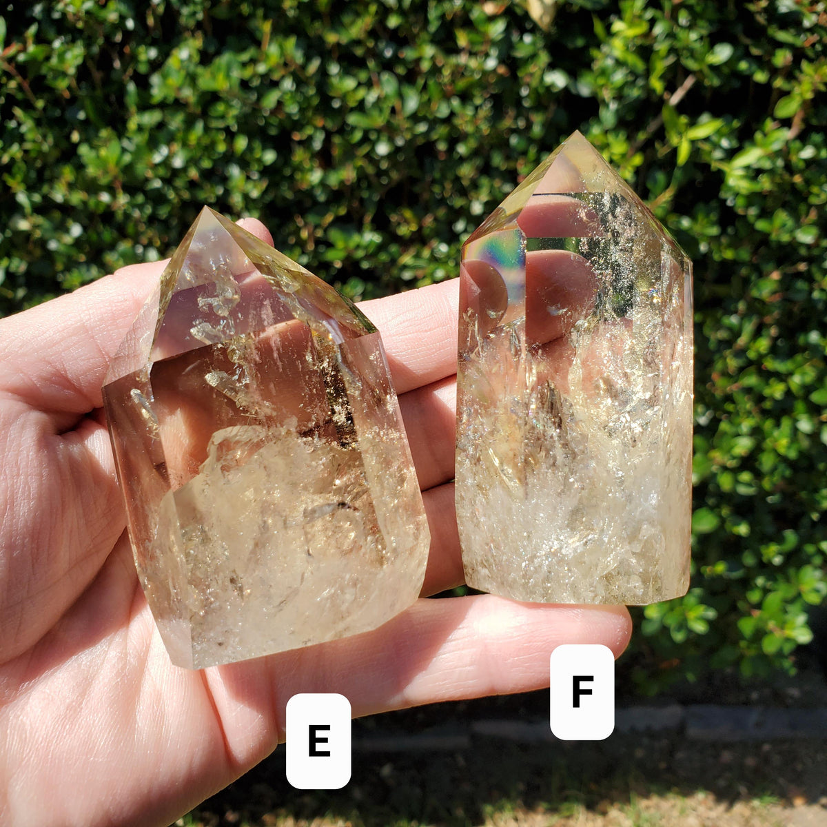 Chunky Citrine Tower with Rainbows - Abundance, Energizing, Creativity, New Beginnings - Golden Quartz Crystal Point Gemstone
