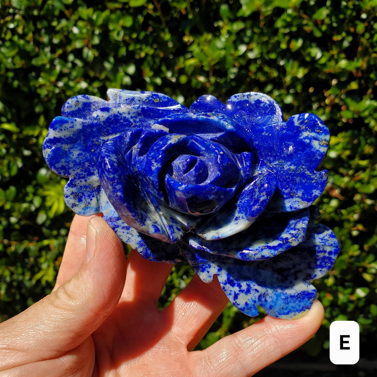 Big Lapis Lazuli Rose - Speak Your Truth, Communication, Personal Power - Blue Crystal Flower Stone Healing Gemstone Statement