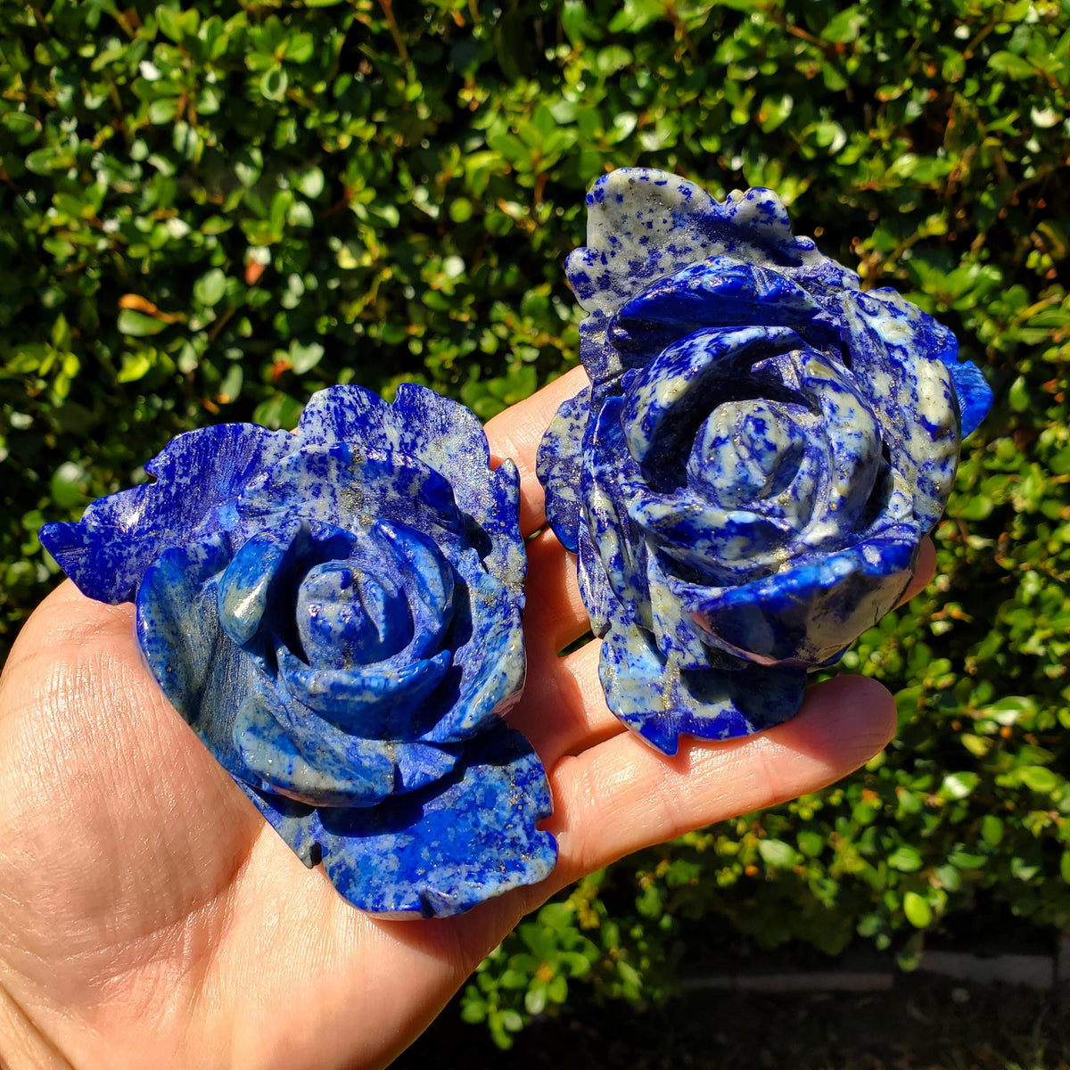 Big Lapis Lazuli Rose - Speak Your Truth, Communication, Personal Power - Blue Crystal Flower Stone Healing Gemstone Statement