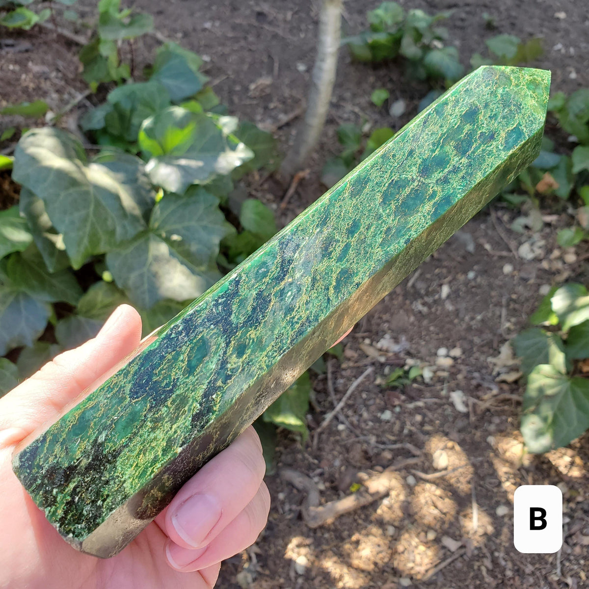 Big Emerald Tower - Heals Heart Chakra, Compassion, Acceptance, Wisdom, Confidence - 8.25" to 9.25" Green Emerald Crystal Point Gemstone