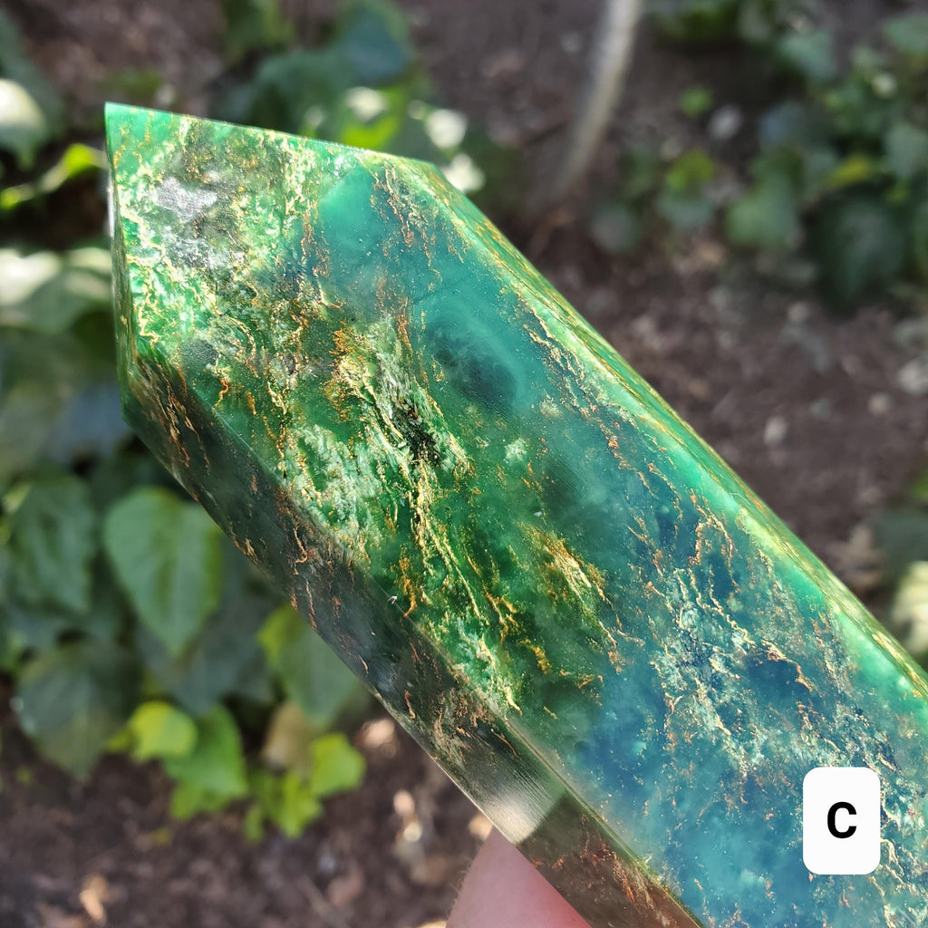 Big Emerald Tower - Heals Heart Chakra, Compassion, Acceptance, Wisdom, Confidence - 8.25" to 9.25" Green Emerald Crystal Point Gemstone