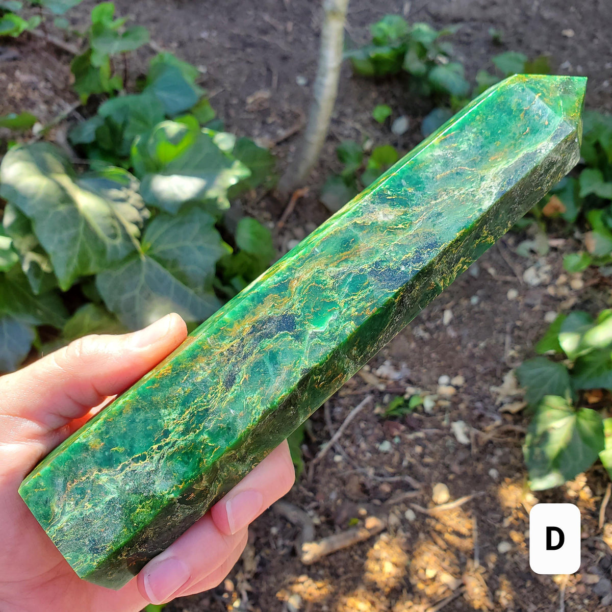 Big Emerald Tower - Heals Heart Chakra, Compassion, Acceptance, Wisdom, Confidence - 8.25" to 9.25" Green Emerald Crystal Point Gemstone