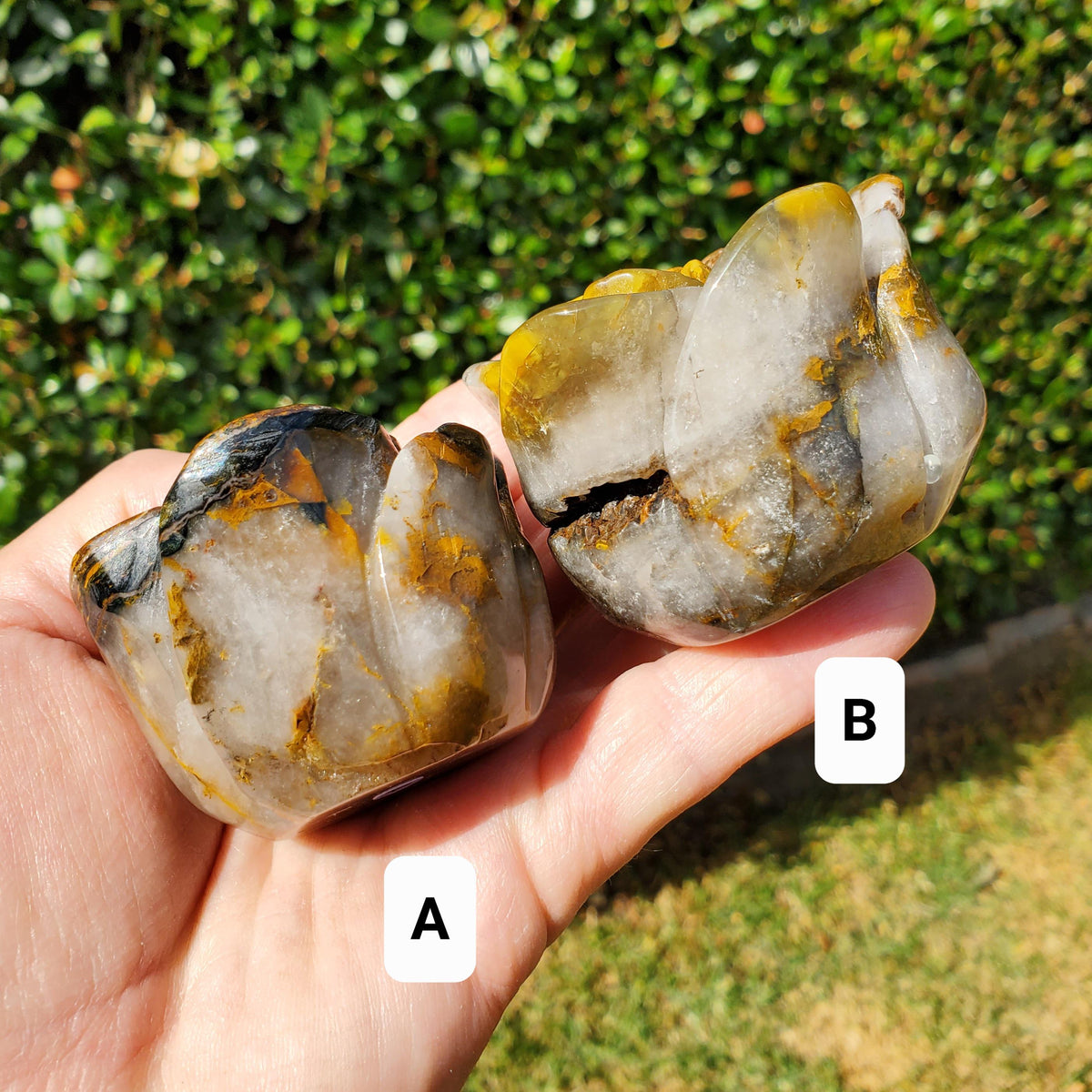 Tiger Eye Rose Bud Bloom - Courage, Motivation, Confidence, Grounding, Energetic Protection, Energy - Tigers Eye Crystal Healing Gemstones