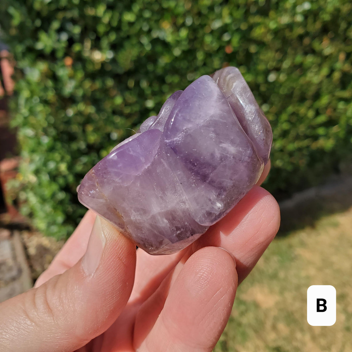 Dream Amethyst Rose Bud Bloom - Calming, Protection, Positivity - Standing Purple Flower Crystal Healing Gemstone