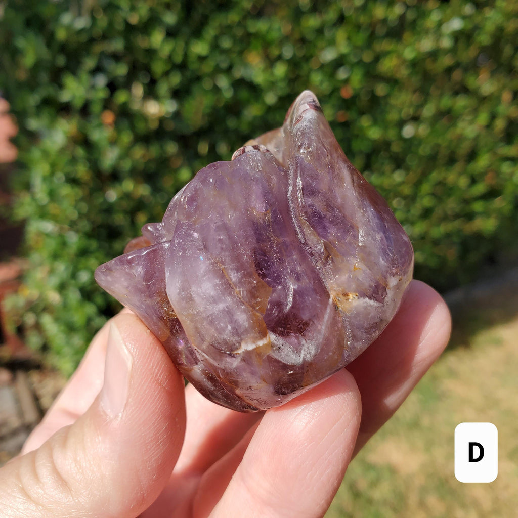 Dream Amethyst Rose Bud Bloom - Calming, Protection, Positivity - Standing Purple Flower Crystal Healing Gemstone