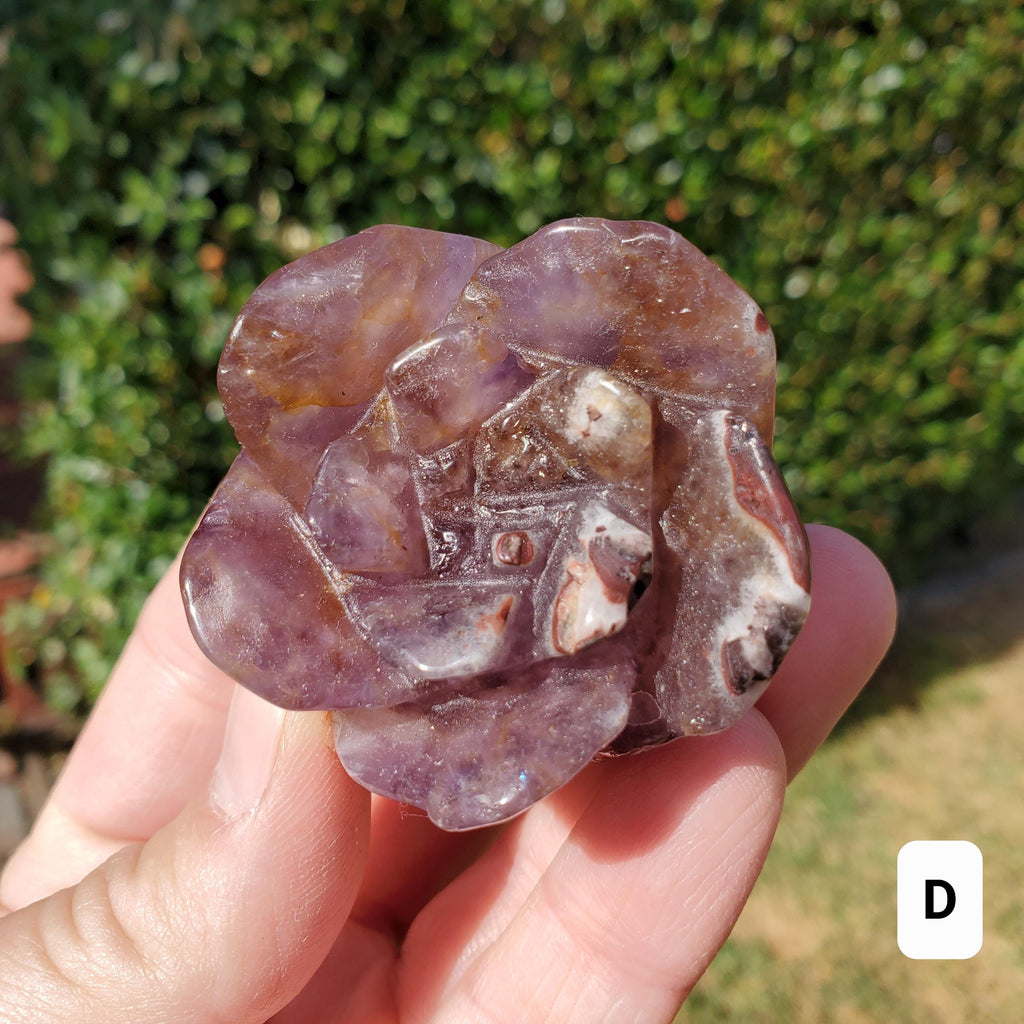 Dream Amethyst Rose Bud Bloom - Calming, Protection, Positivity - Standing Purple Flower Crystal Healing Gemstone