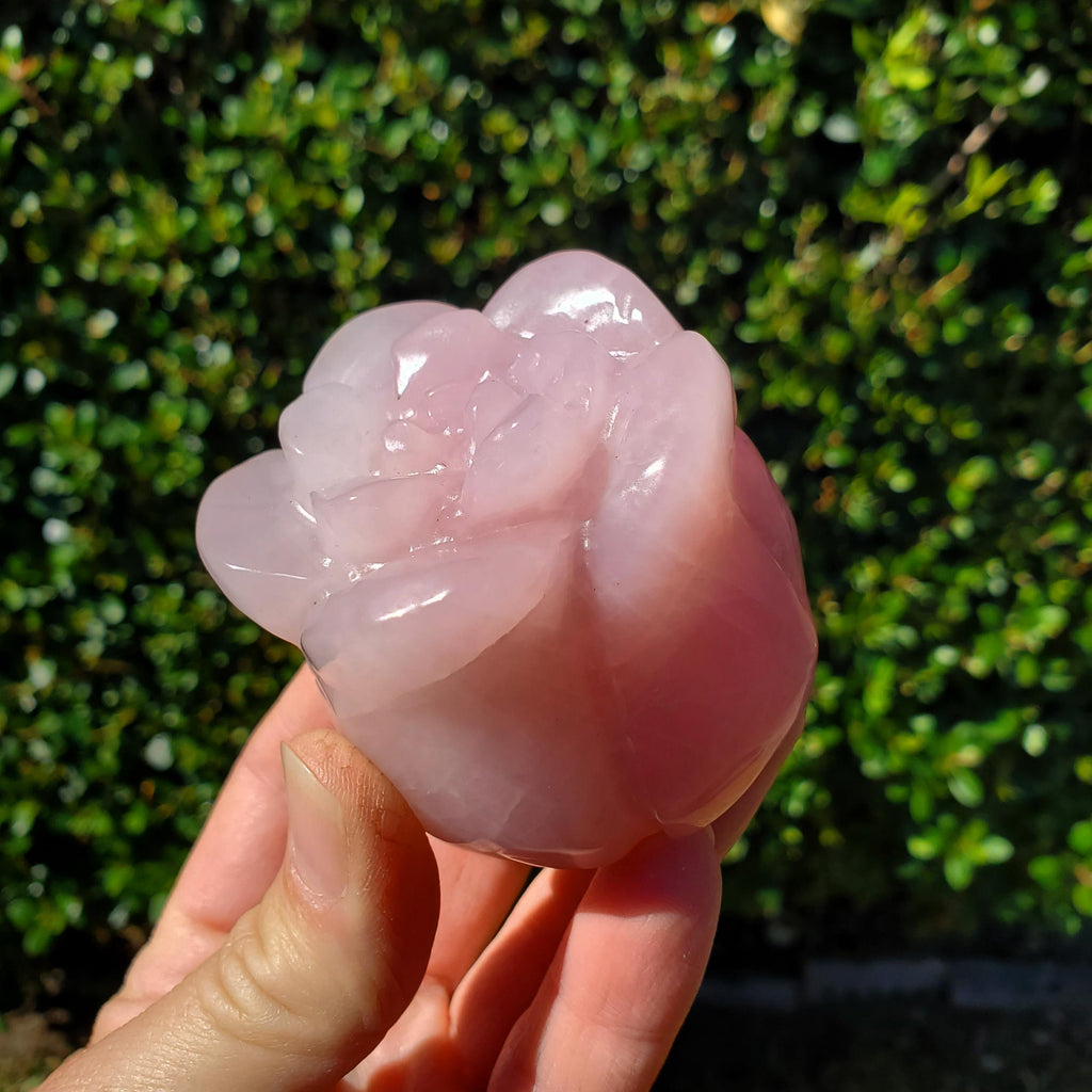 Chunky Standing Rose Quartz Flower Bud - Unconditional Love, Compassion, Self Love - Pink Crystal Rose Stone Healing Crystals Gemstone