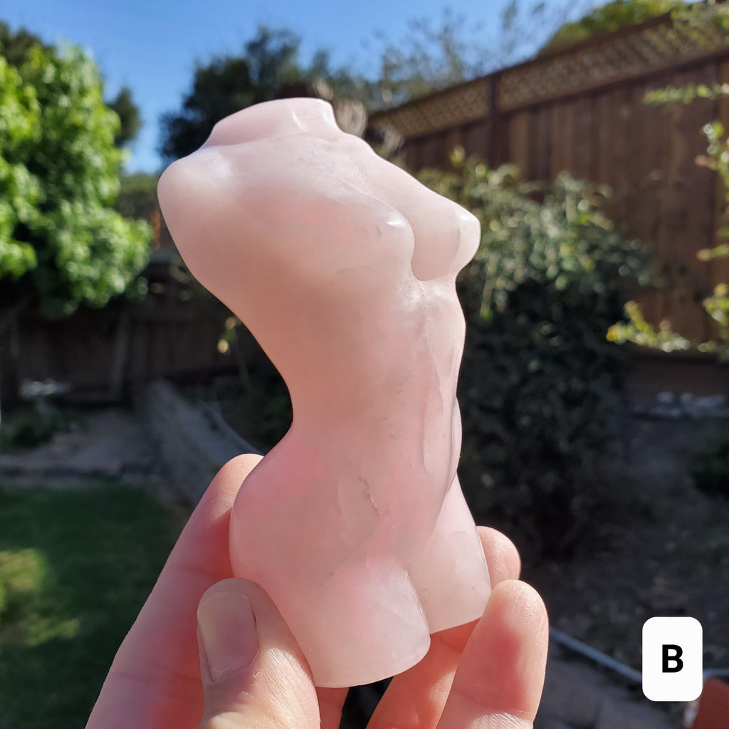 Rose Quartz Female Body - Unconditional Love, Compassion, Kindness - Pink Crystal Lady Body Healing Crystals Gemstone Statement