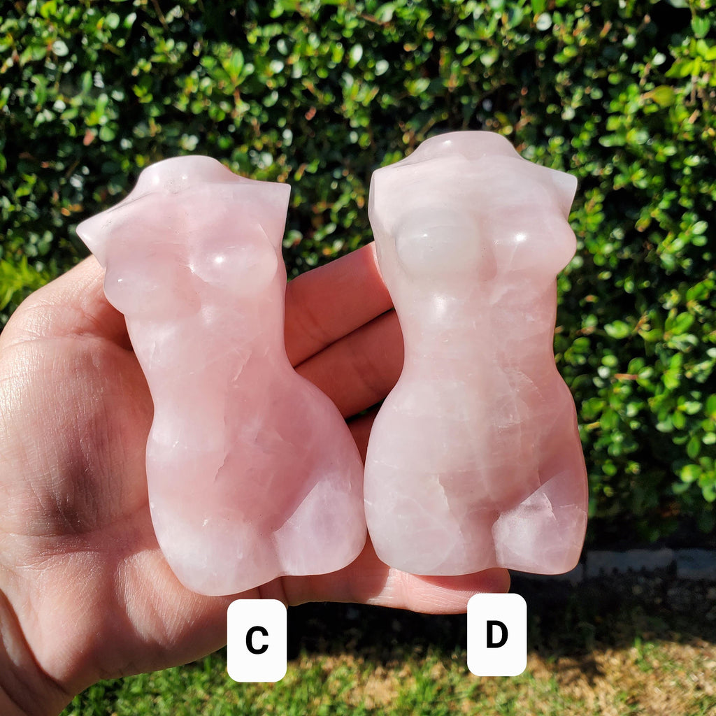 Rose Quartz Female Body - Unconditional Love, Compassion, Kindness - Pink Crystal Lady Body Healing Crystals Gemstone Statement