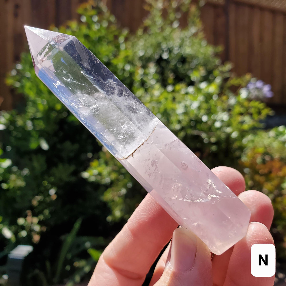 Clear Quartz & Rose Quartz Tower - Unconditional Love, Cleansing, Magnify Intentions - Crystal Point Generator Healing Gemstones
