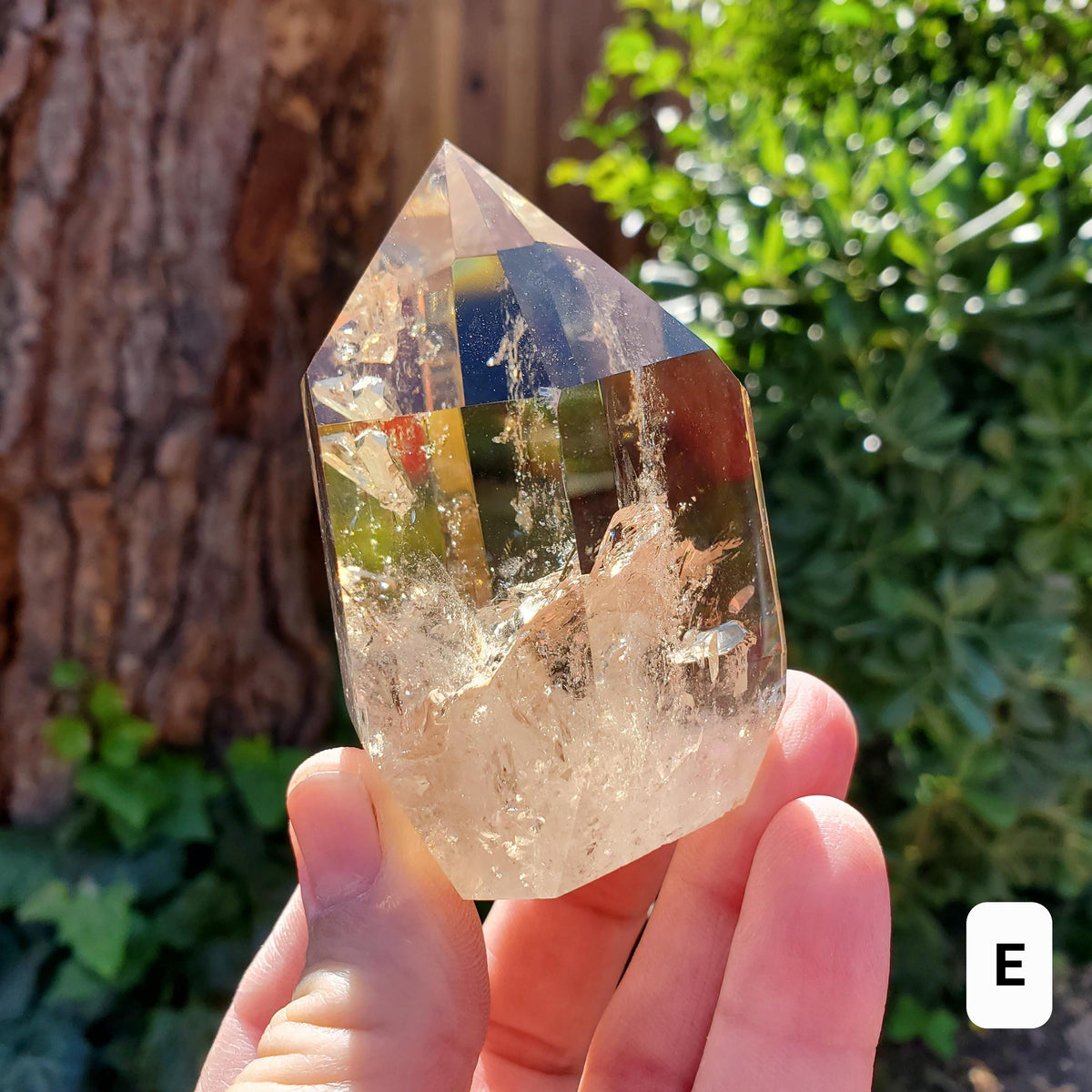Chunky Citrine Tower with Rainbows - Abundance, Energizing, Creativity, New Beginnings - Golden Quartz Crystal Point Gemstone