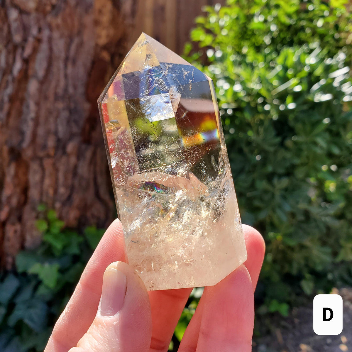 Chunky Citrine Tower with Rainbows - Abundance, Energizing, Creativity, New Beginnings - Golden Quartz Crystal Point Gemstone