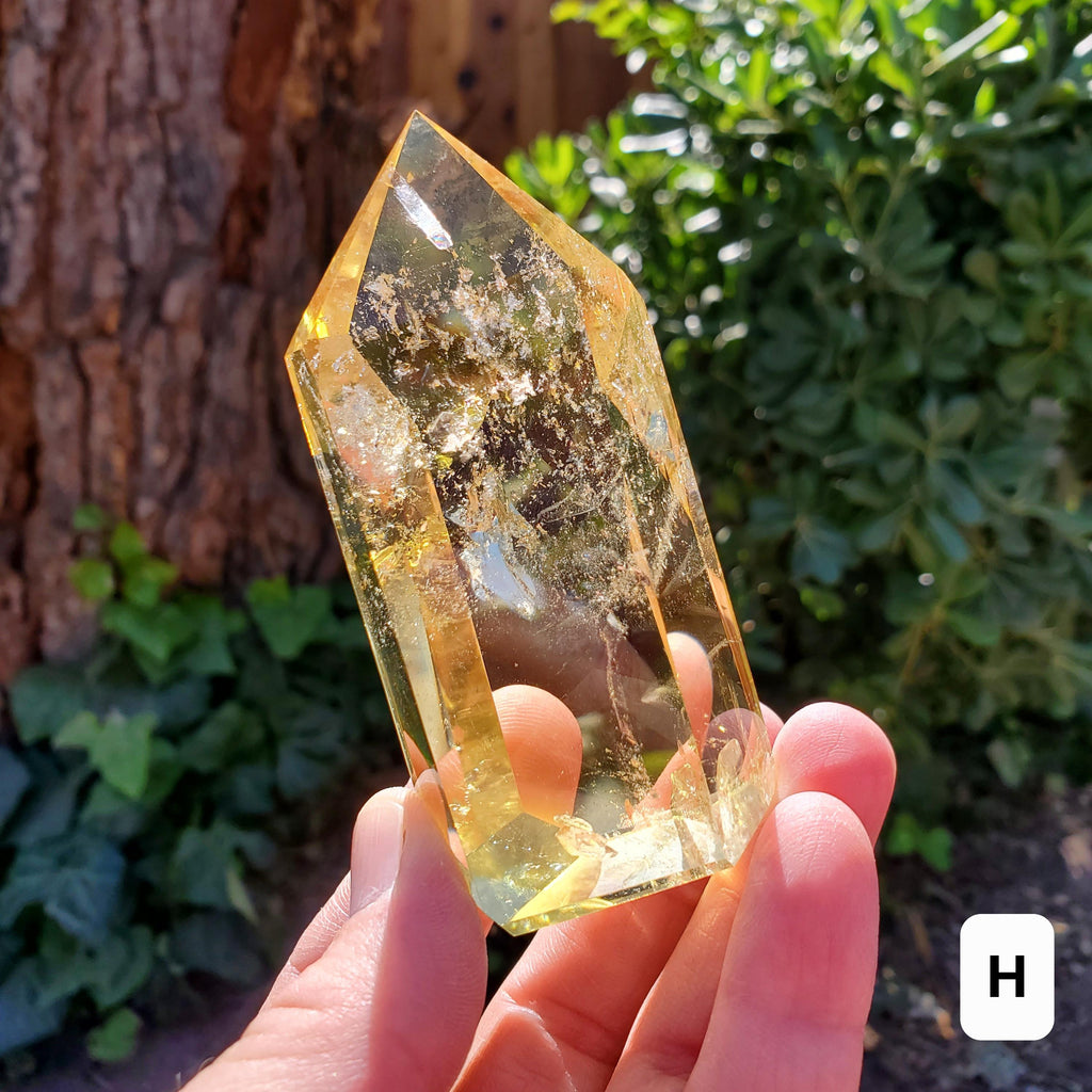 Chunky Citrine Tower with Rainbows - Abundance, Energizing, Creativity, New Beginnings - Golden Quartz Crystal Point Gemstone