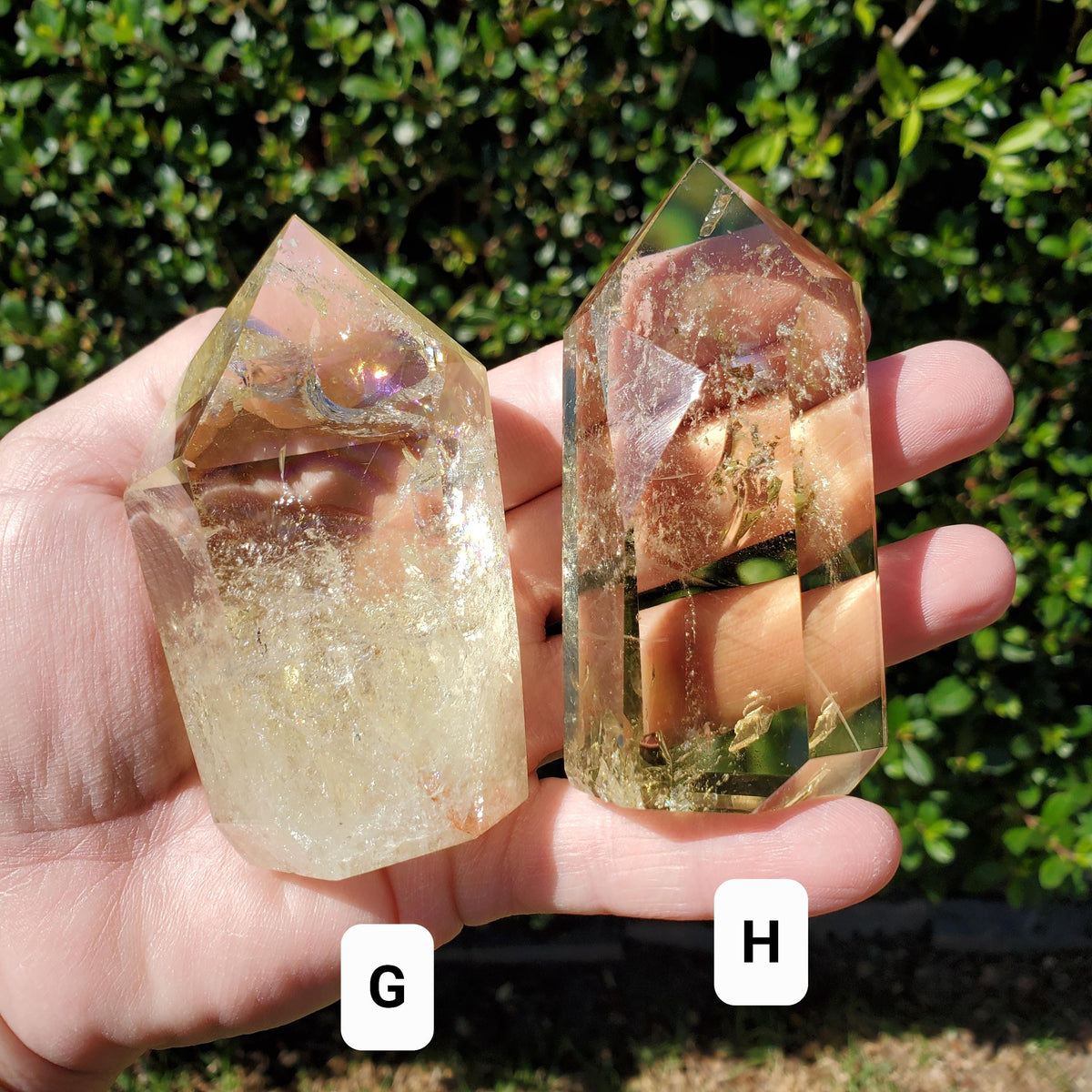 Chunky Citrine Tower with Rainbows - Abundance, Energizing, Creativity, New Beginnings - Golden Quartz Crystal Point Gemstone