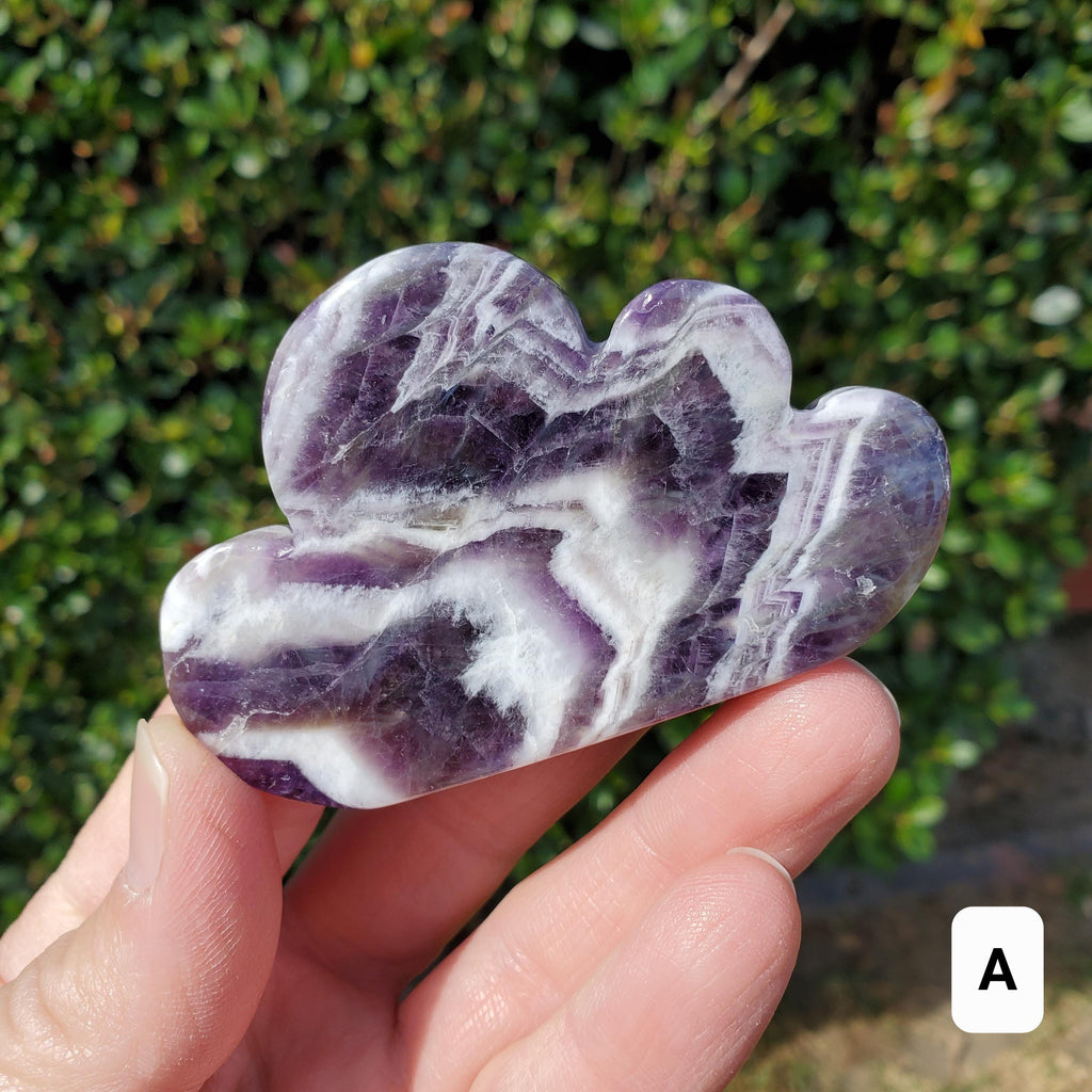 Dream Amethyst Cloud - Calming, Energetic Protection, Positivity, Divine Love - Purple Amethyst Crystal Standing Cloud Carving