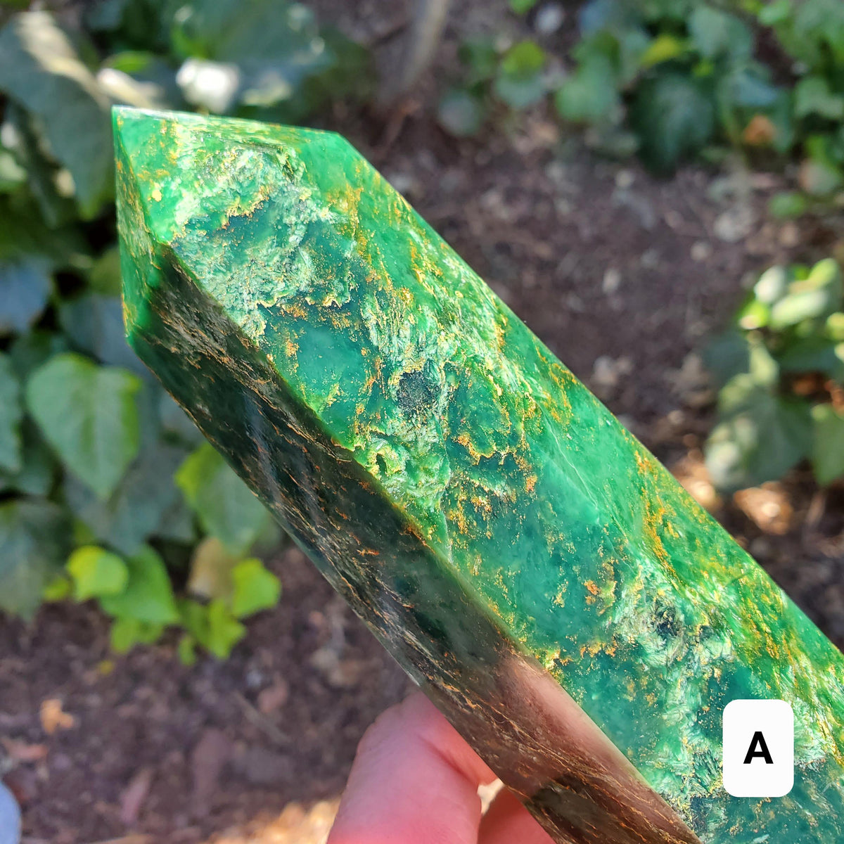 Big Emerald Tower - Heals Heart Chakra, Compassion, Acceptance, Wisdom, Confidence - 8.25" to 9.25" Green Emerald Crystal Point Gemstone