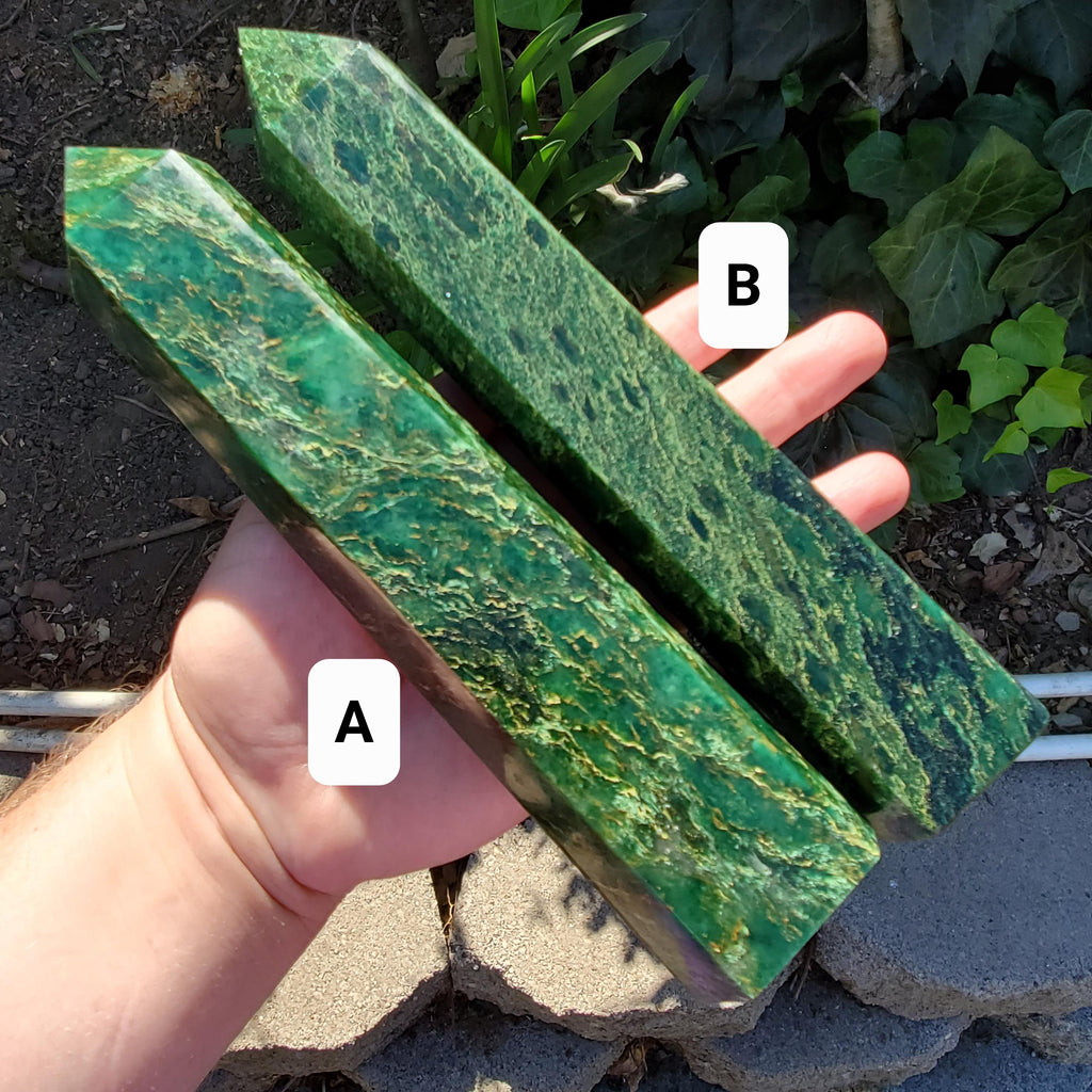 Big Emerald Tower - Heals Heart Chakra, Compassion, Acceptance, Wisdom, Confidence - 8.25" to 9.25" Green Emerald Crystal Point Gemstone