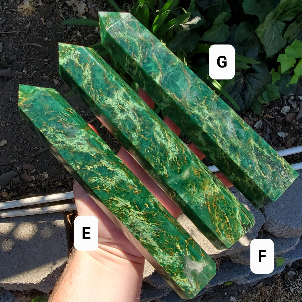 Big Emerald Tower - Heals Heart Chakra, Compassion, Acceptance, Wisdom, Confidence - 8.25" to 9.25" Green Emerald Crystal Point Gemstone