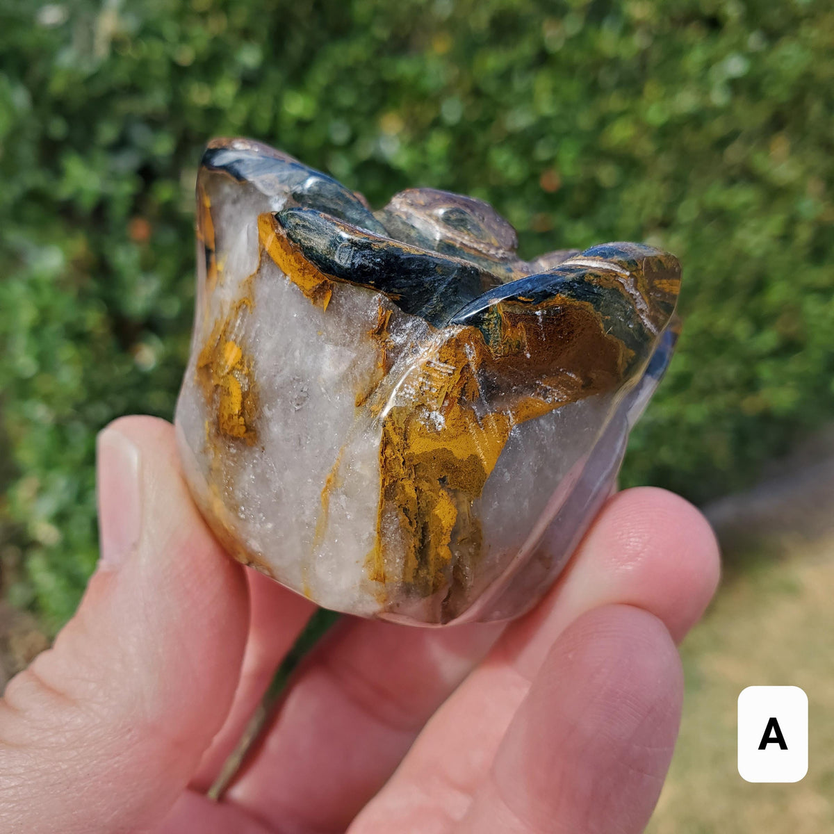 Tiger Eye Rose Bud Bloom - Courage, Motivation, Confidence, Grounding, Energetic Protection, Energy - Tigers Eye Crystal Healing Gemstones
