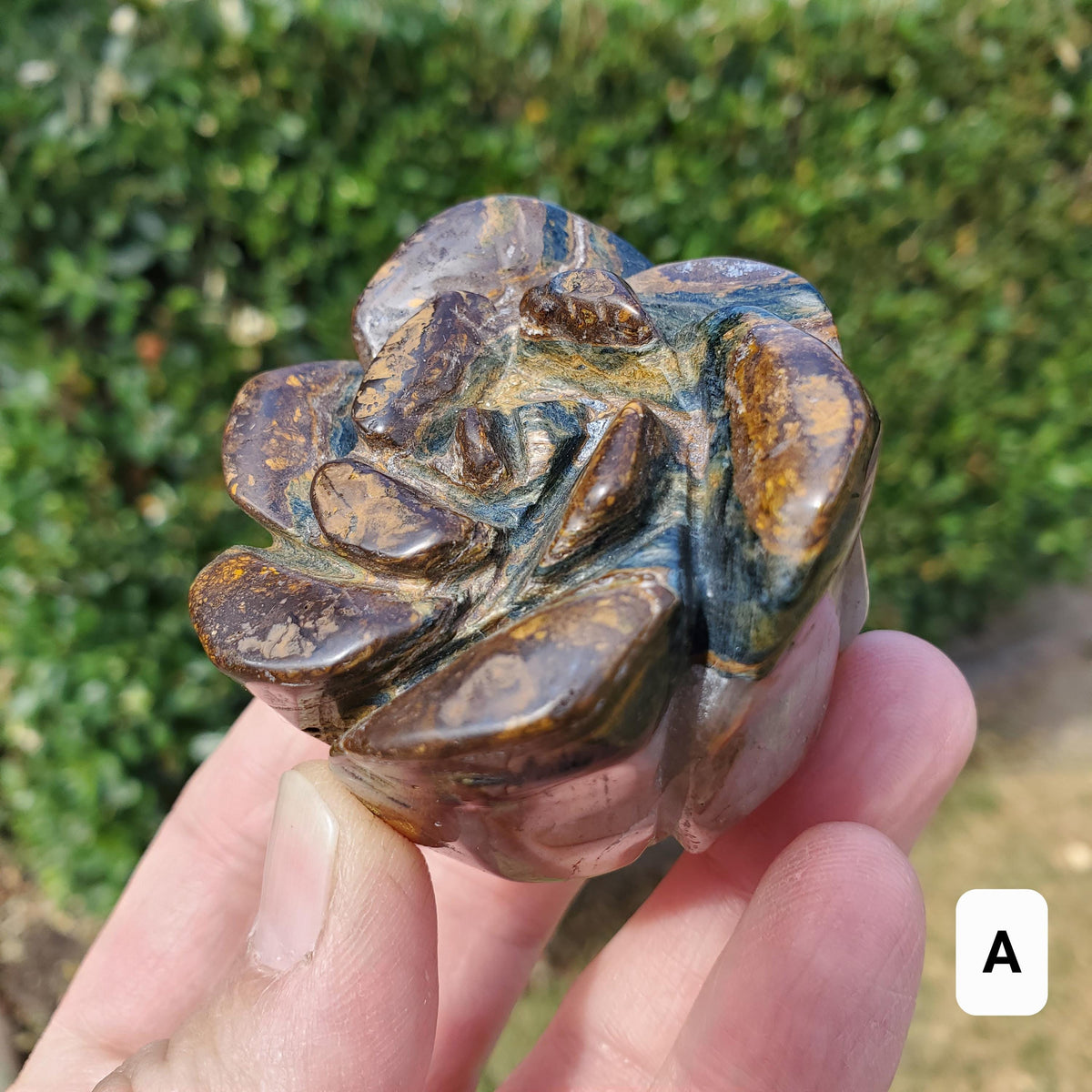 Tiger Eye Rose Bud Bloom - Courage, Motivation, Confidence, Grounding, Energetic Protection, Energy - Tigers Eye Crystal Healing Gemstones